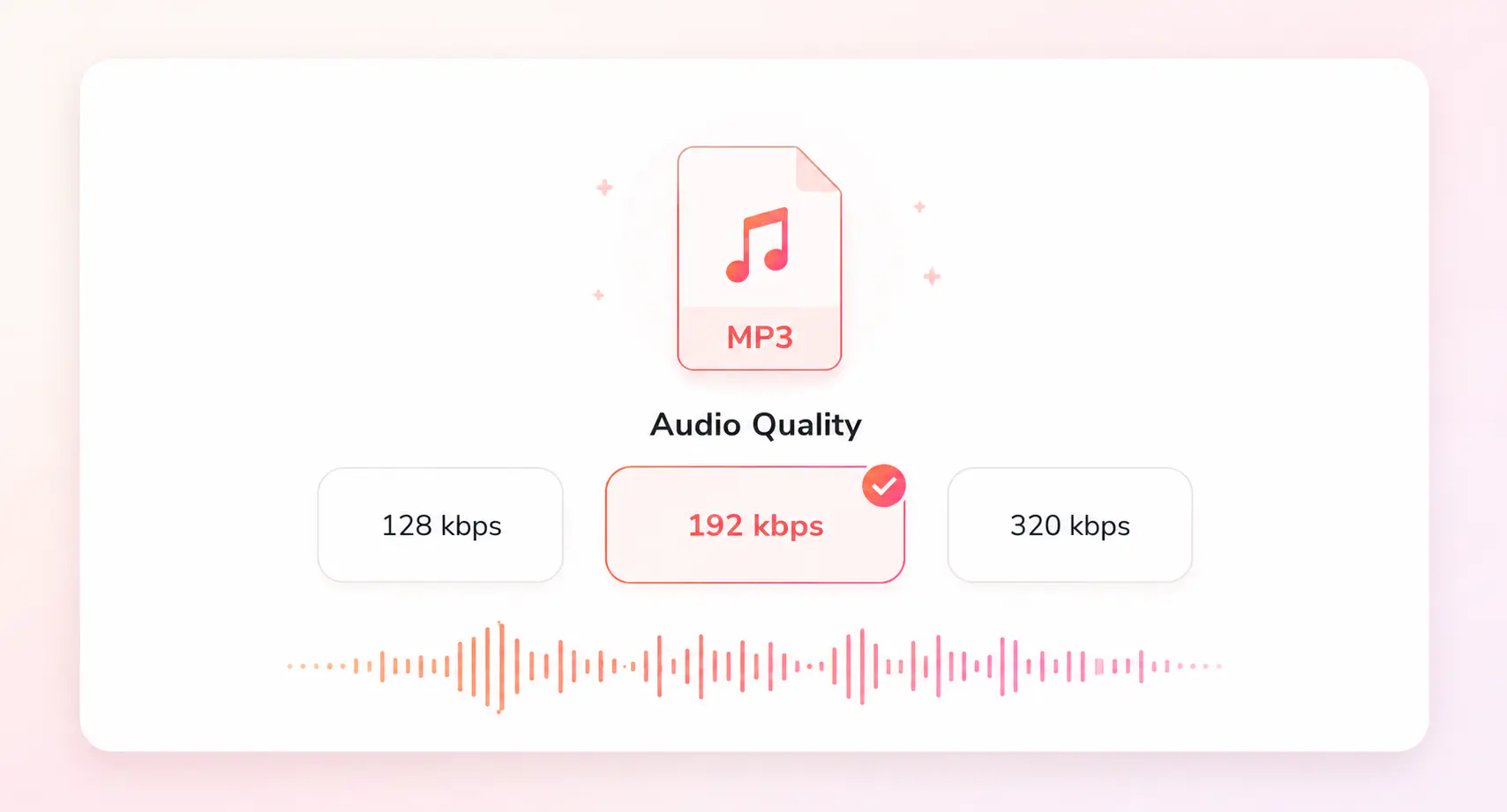 choose mp3 quality for an mp4 video