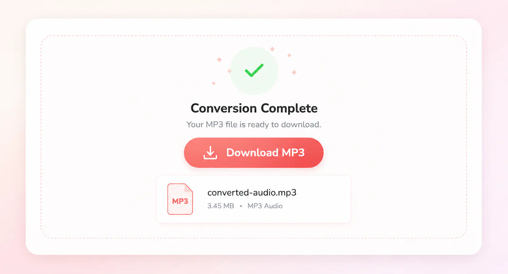 download the converted mp3 audio file