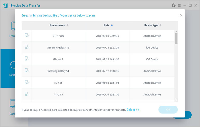 restore syncios backups to ios