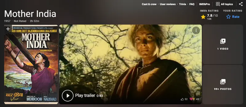 hindi movie - mother india