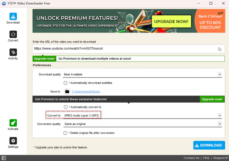 add url to ytd video downloader