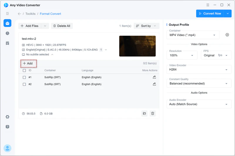 add subtitles to video before conversion