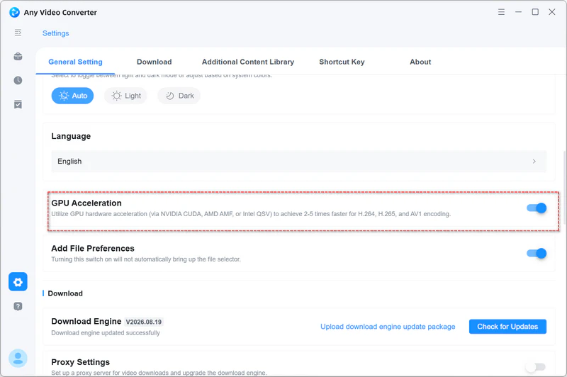 enable gpu acceleration in any video converter